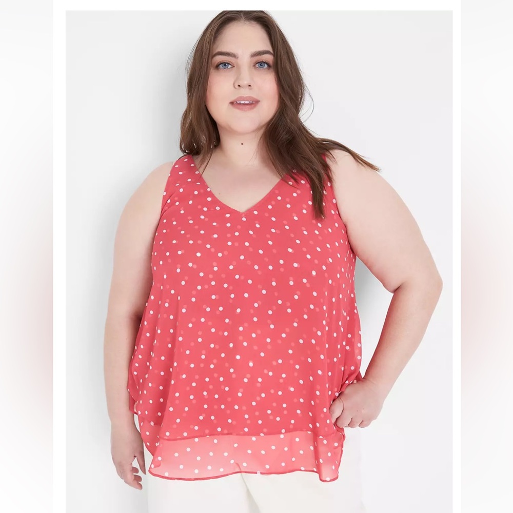 Lane Bryant - Classic Swing V-Neck Double-Layer Shell. NWOT.